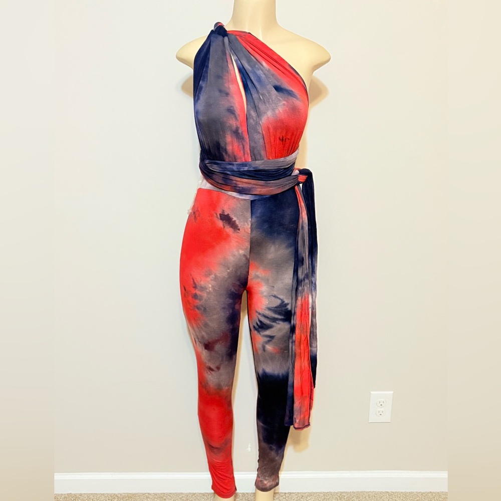 Multicolored tie dye one piece bodysuitt